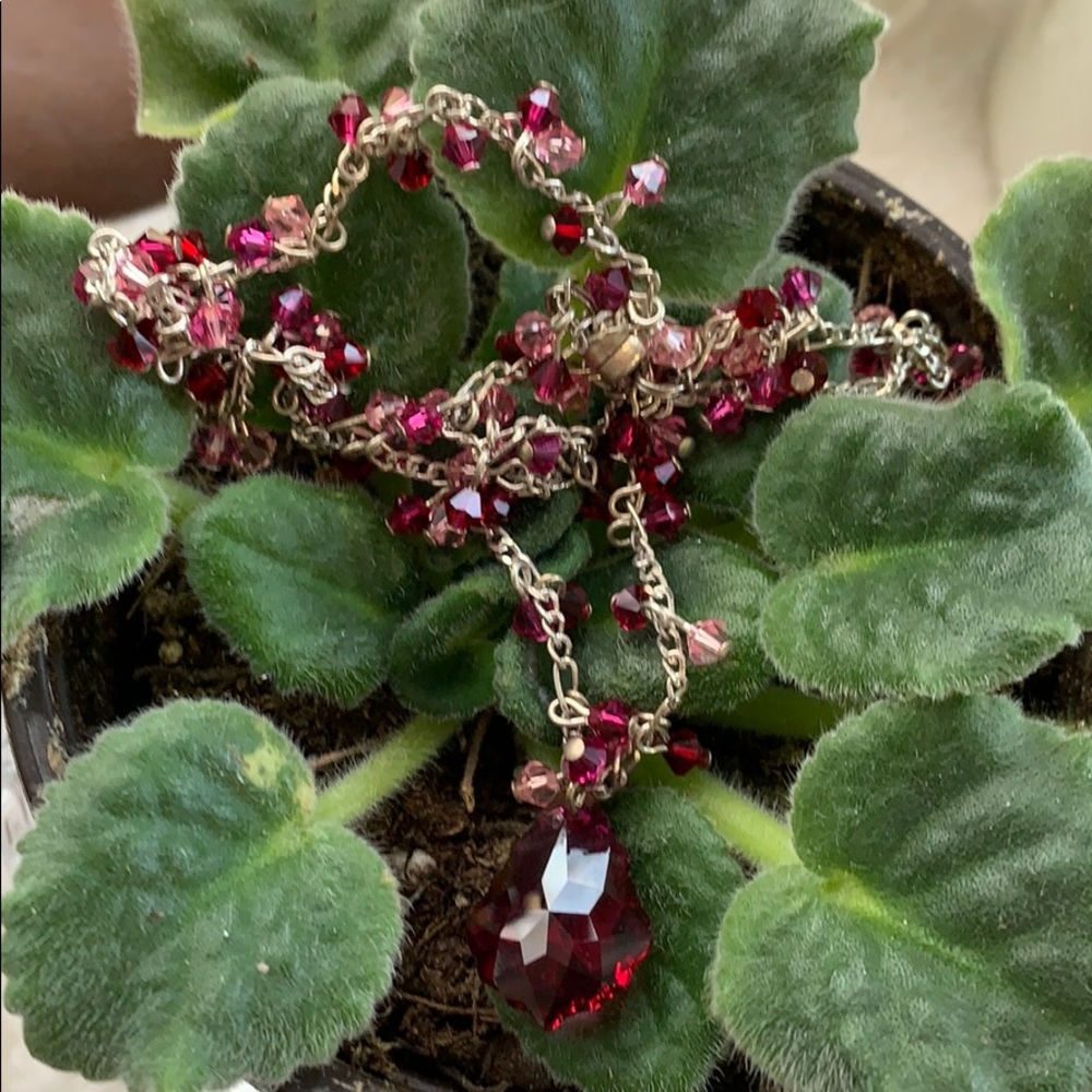 Pink crystal necklace
